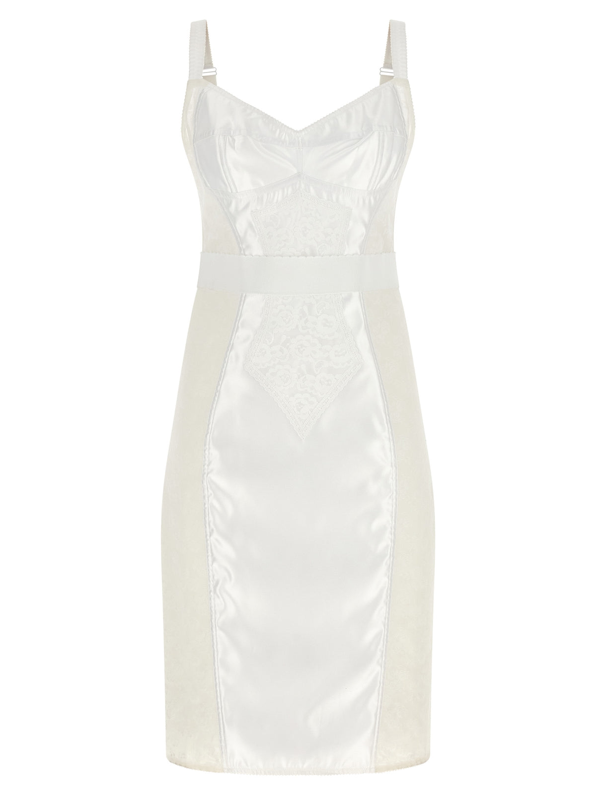 Dolce & Gabbana Robe mi-longue en polyamide blanc