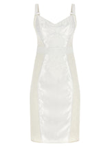 Dolce & Gabbana Robe mi-longue en polyamide blanc