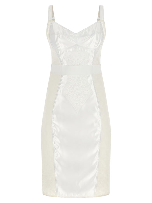 Dolce & Gabbana Robe mi-longue en polyamide blanc
