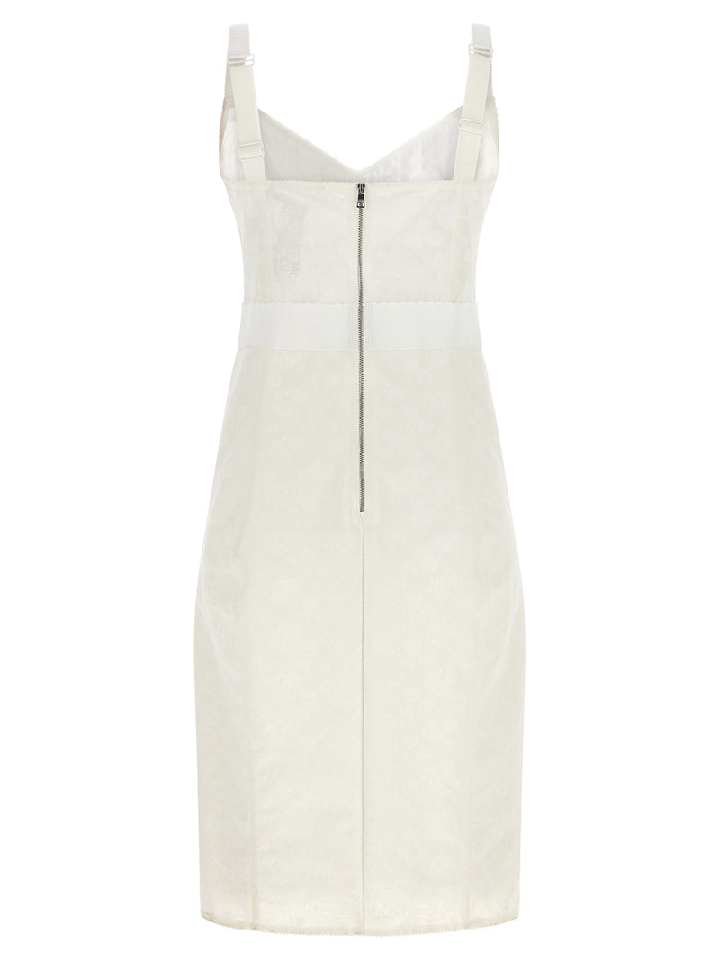 Dolce & Gabbana Robe mi-longue en polyamide blanc