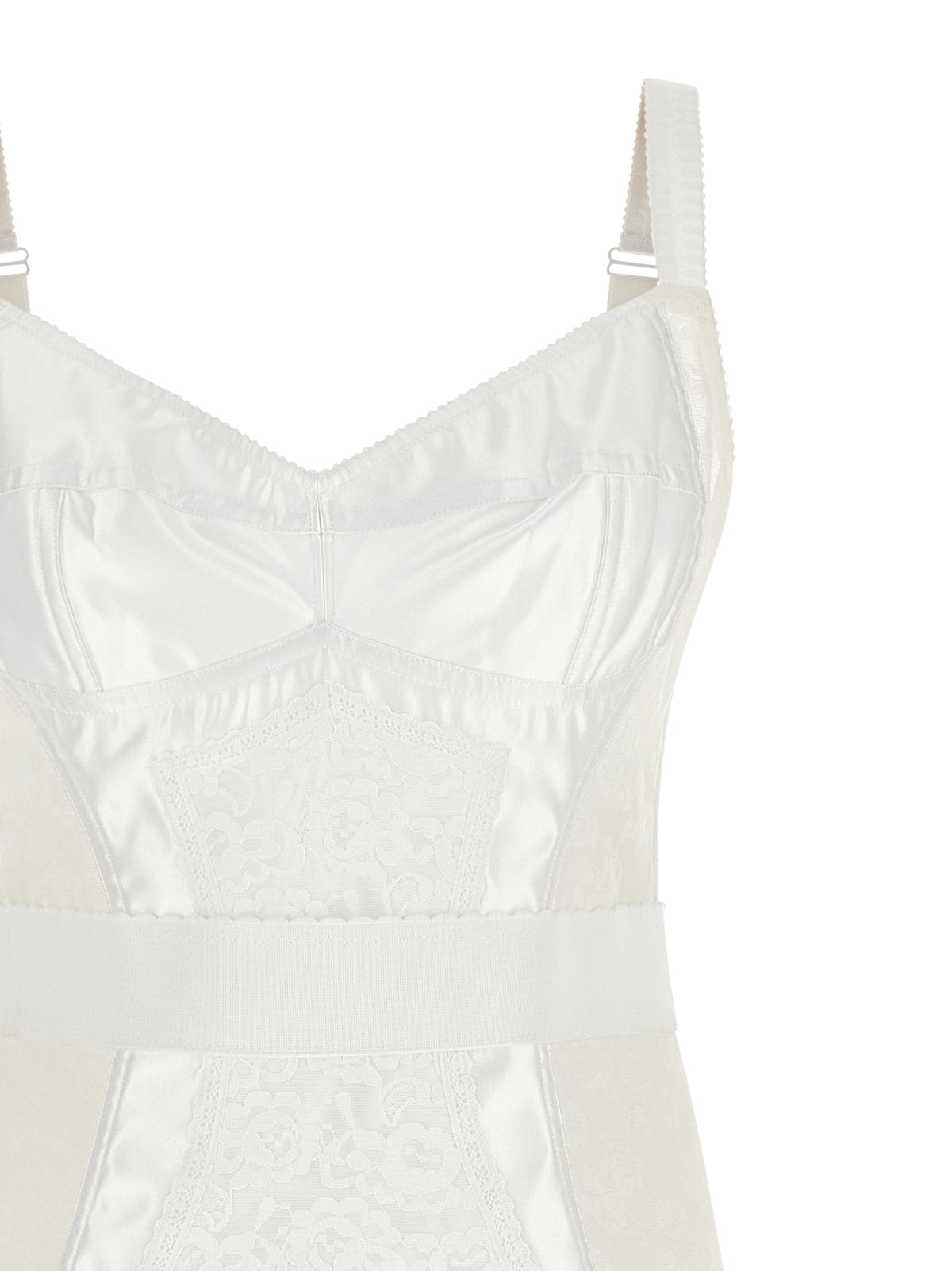 Dolce & Gabbana Robe mi-longue en polyamide blanc