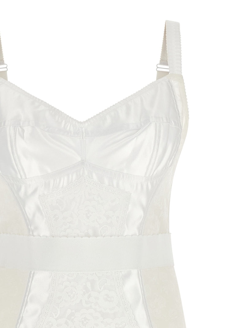 Dolce & Gabbana Robe mi-longue en polyamide blanc