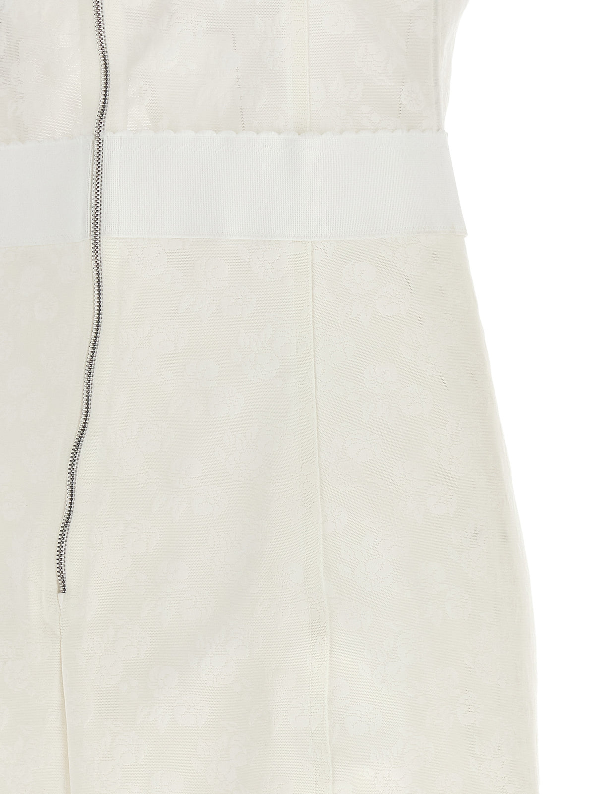 Dolce & Gabbana Robe mi-longue en polyamide blanc