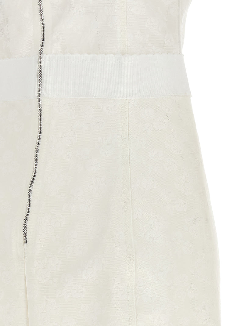 Dolce & Gabbana Robe mi-longue en polyamide blanc
