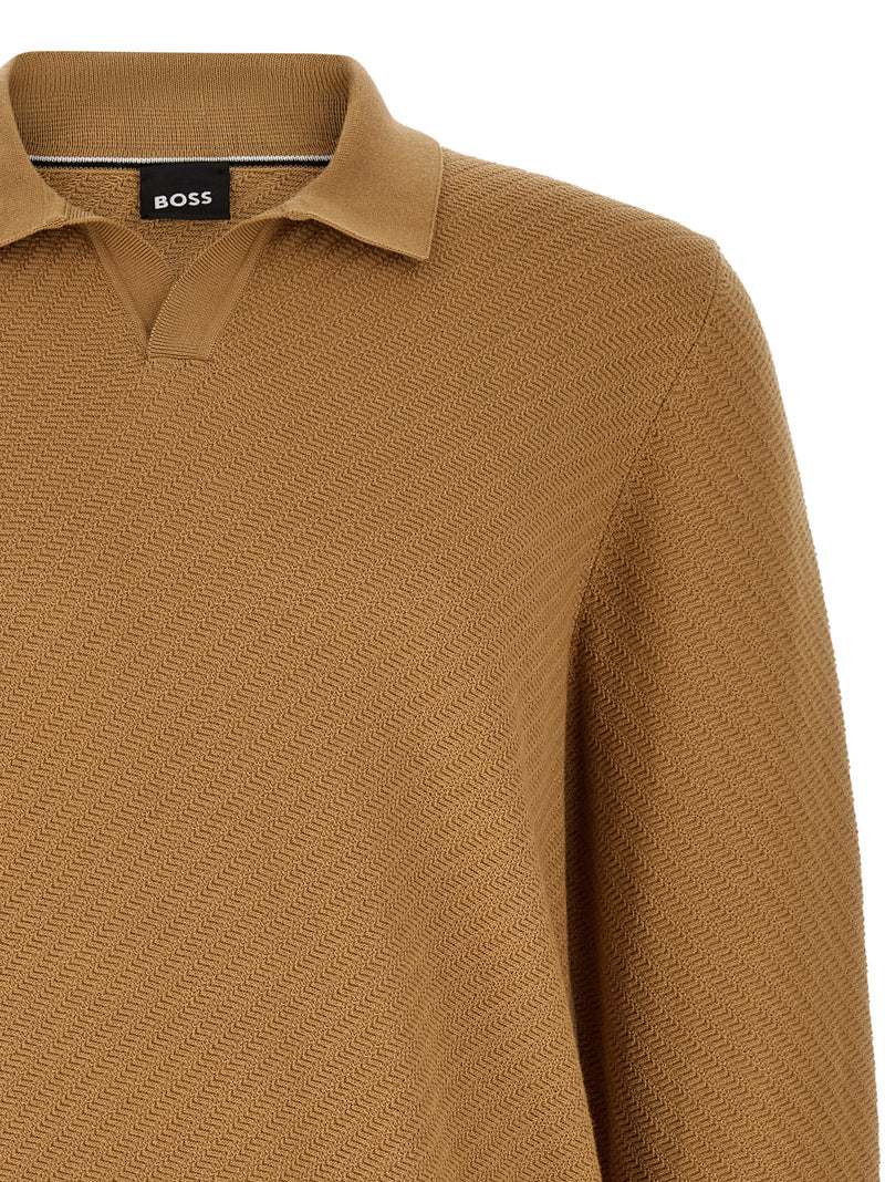 Polo Hugo Boss marron en coton