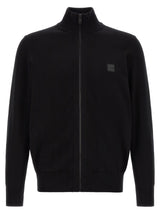 Cardigan en coton noir Hugo Boss
