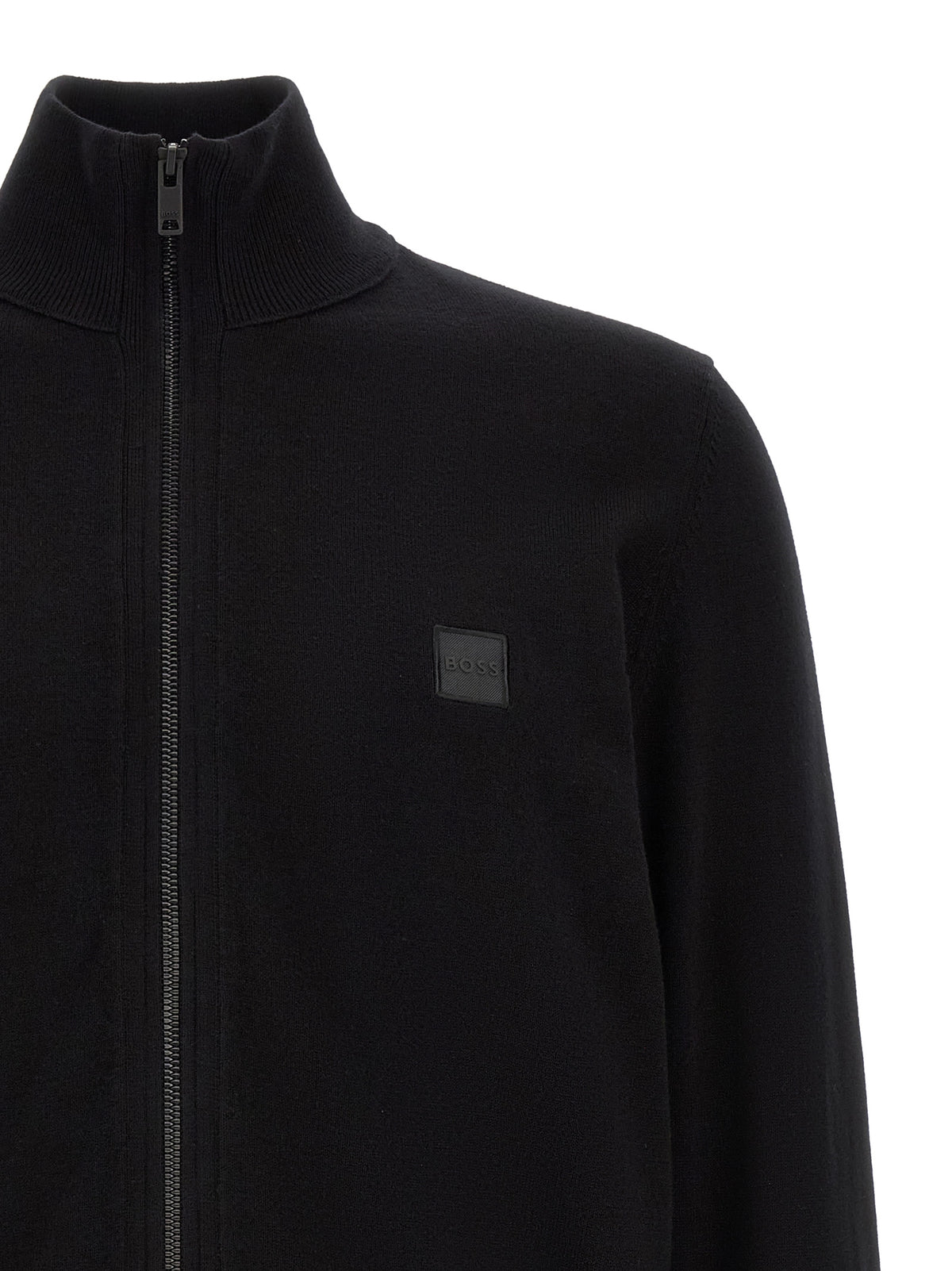 Cardigan en coton noir Hugo Boss