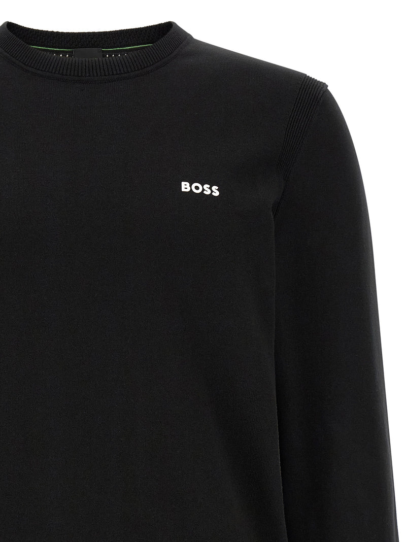 Cardigan en coton noir Hugo Boss