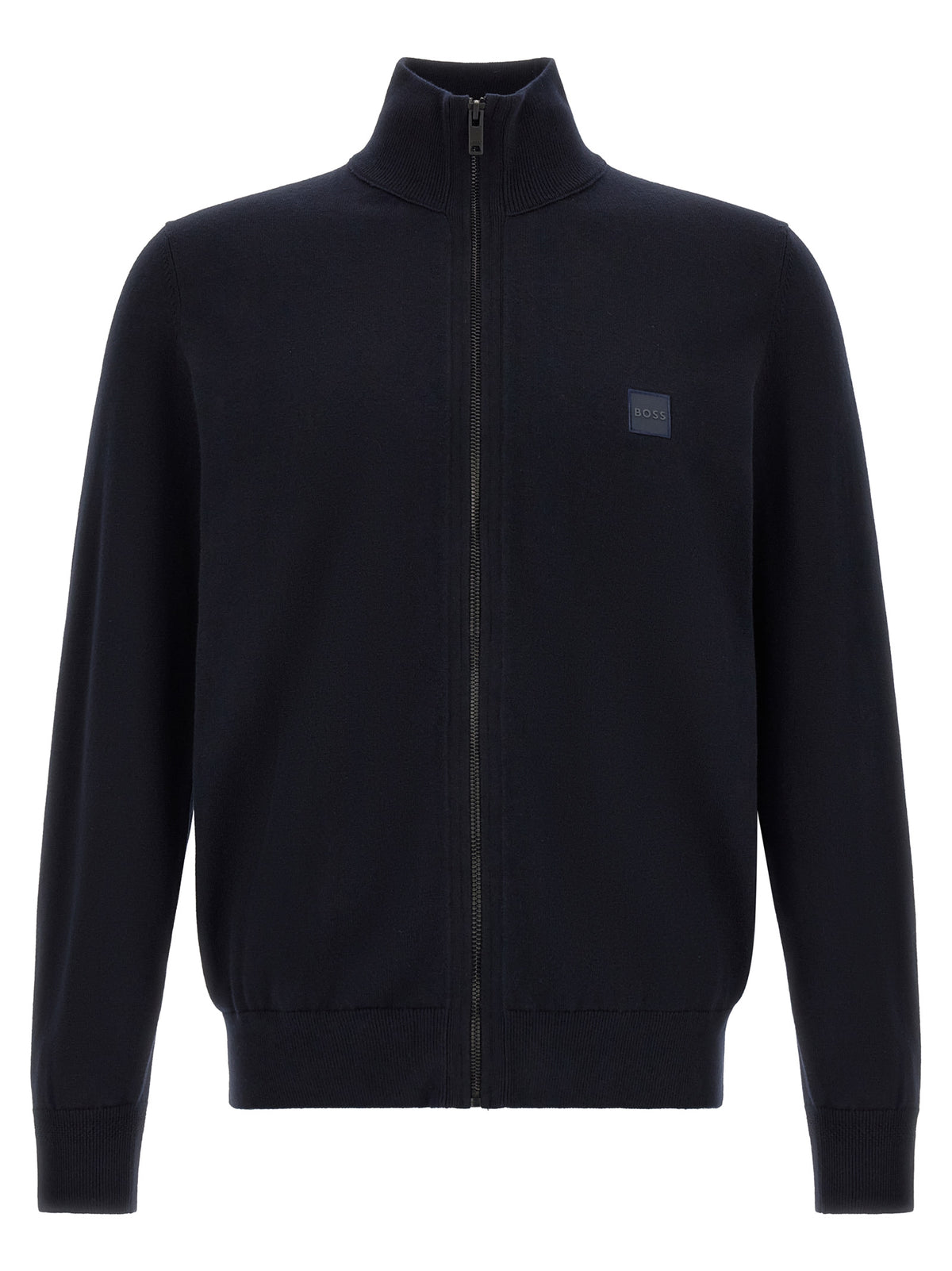 Cardigan en coton bleu Hugo Boss
