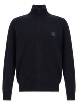 Cardigan en coton bleu Hugo Boss