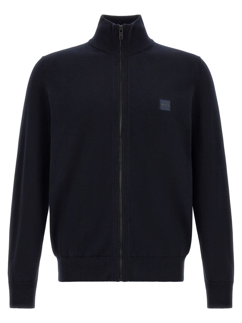 Cardigan en coton bleu Hugo Boss