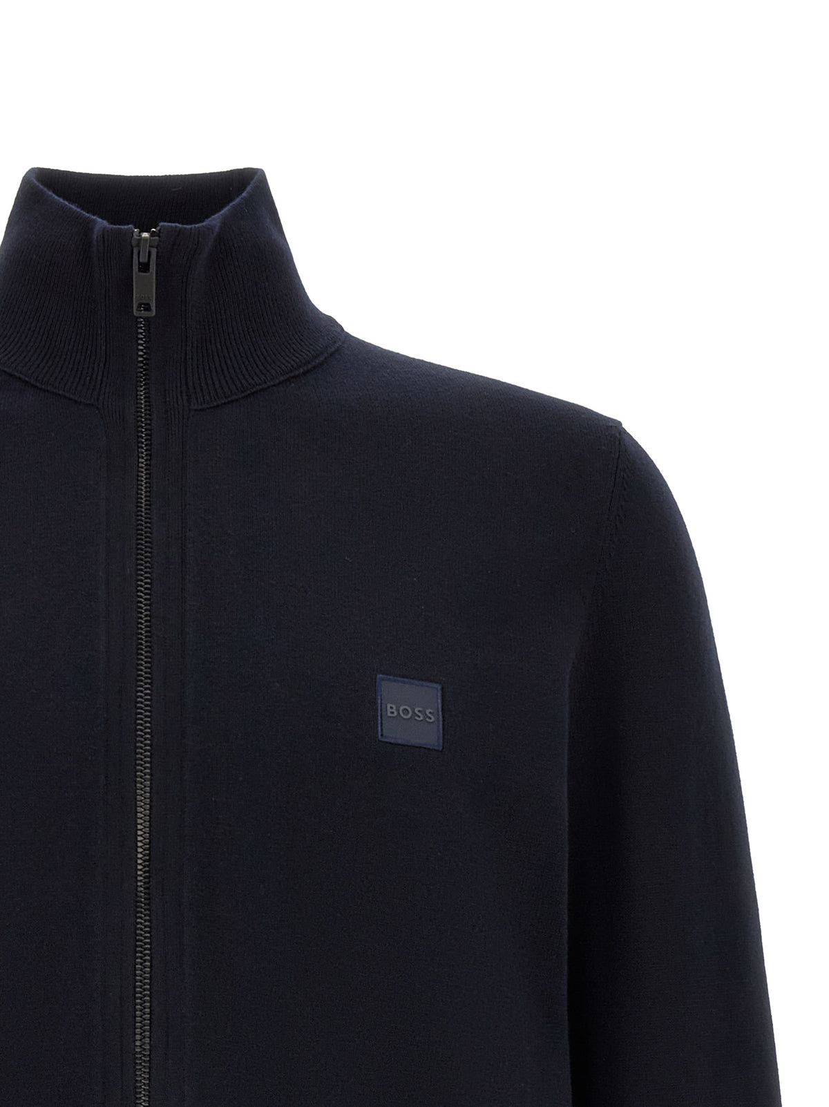 Cardigan en coton bleu Hugo Boss