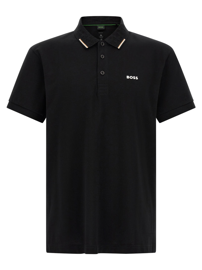 Polo en coton noir Hugo Boss