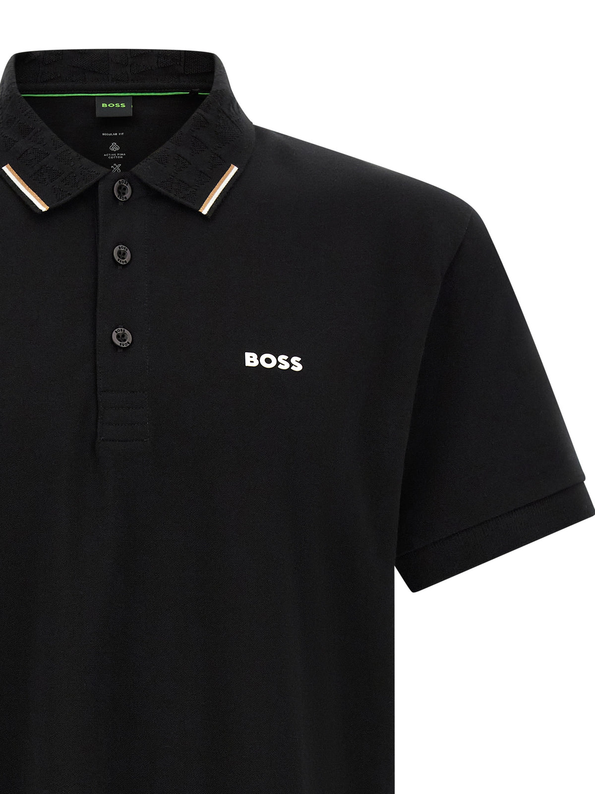 Polo en coton noir Hugo Boss