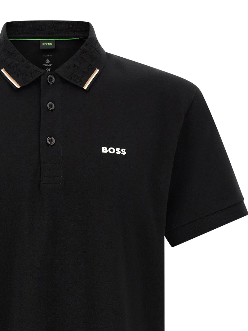 Polo en coton noir Hugo Boss