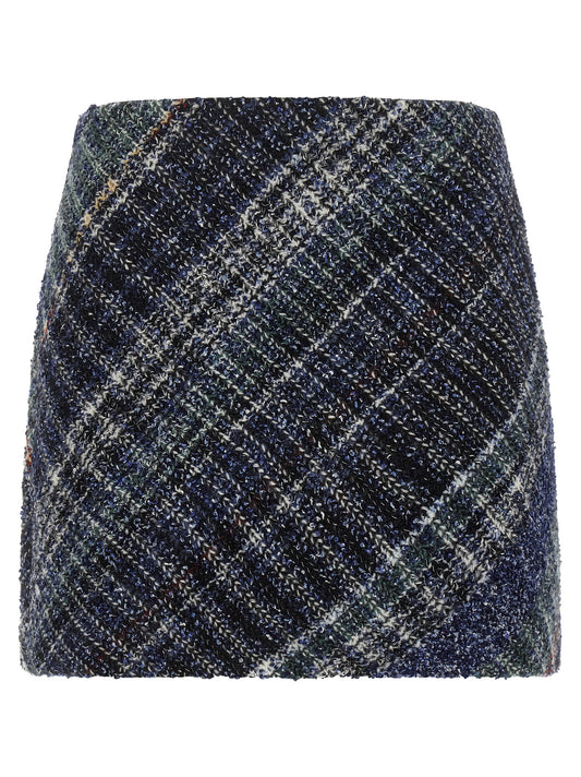 Jupe longue en laine bleue Missoni