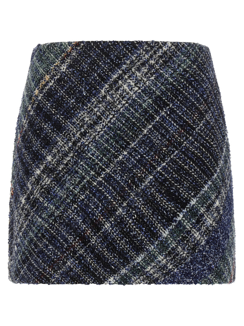 Jupe longue en laine bleue Missoni