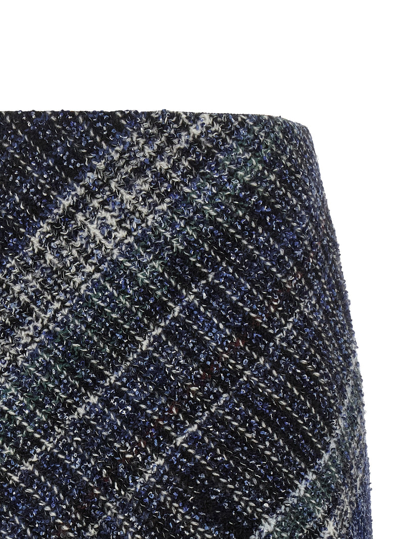 Jupe longue en laine bleue Missoni