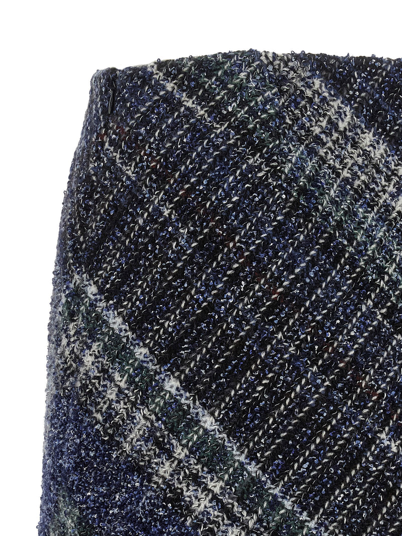 Jupe longue en laine bleue Missoni
