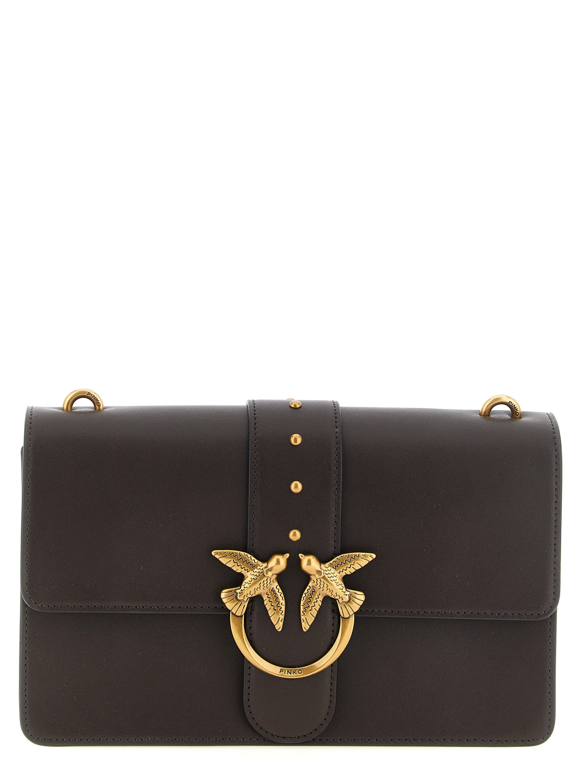 Sac bandoulière en veau marron PINKO