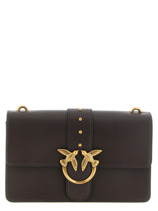 Sac bandoulière en veau marron PINKO
