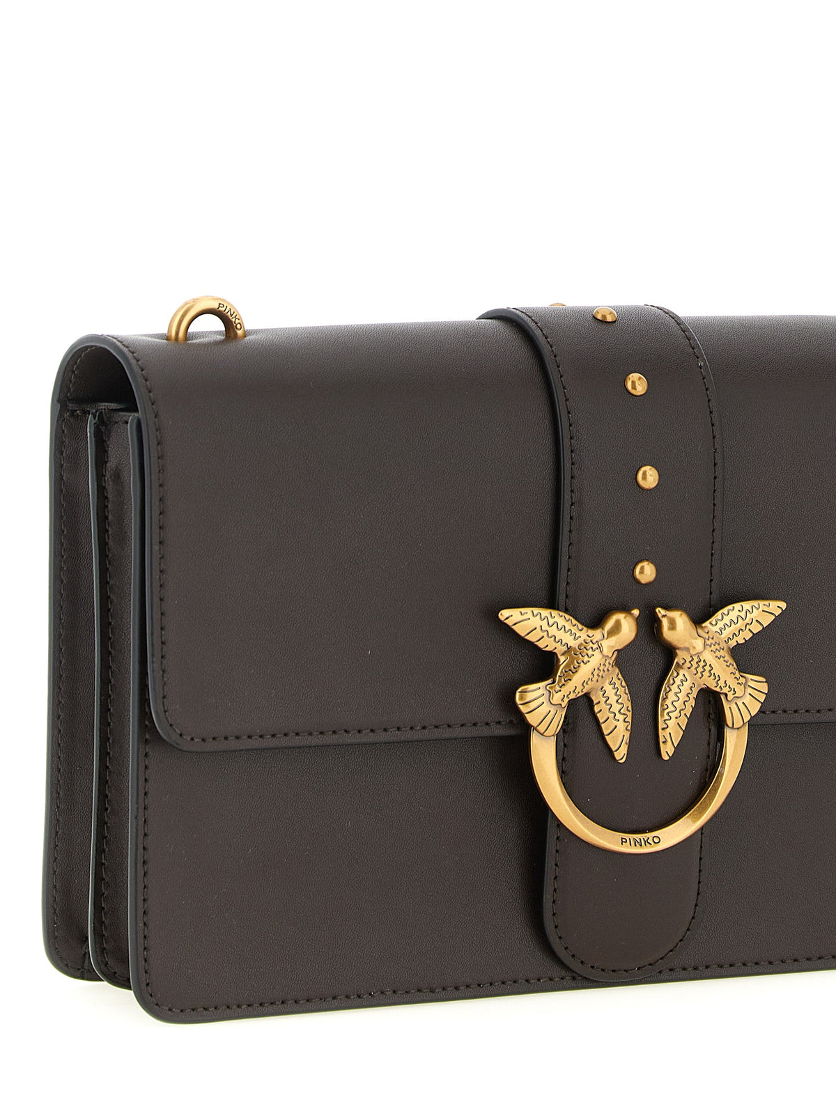 Sac bandoulière en veau marron PINKO