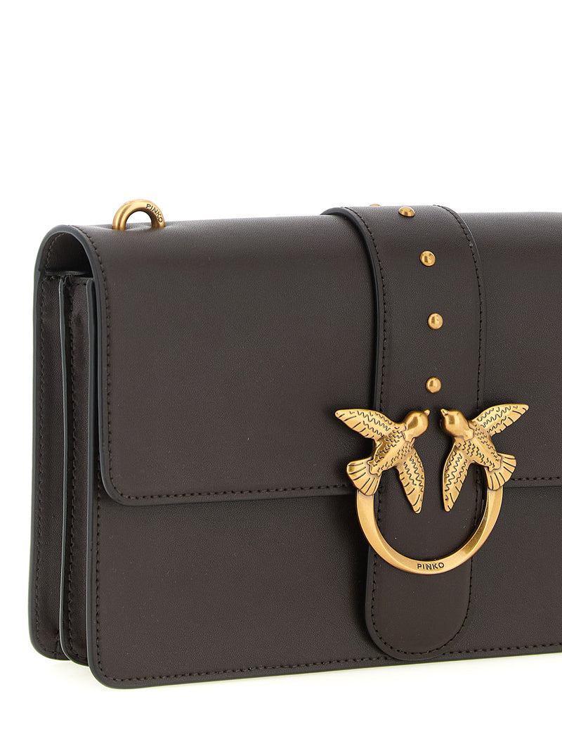 Sac bandoulière en veau marron PINKO