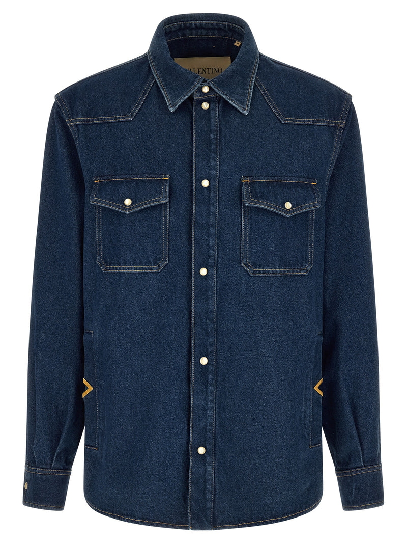 Blouse Valentino Garavani en coton bleu