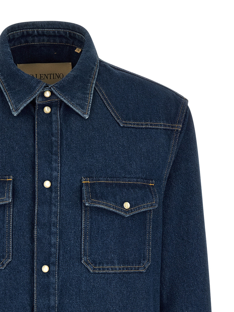 Blouse Valentino Garavani en coton bleu