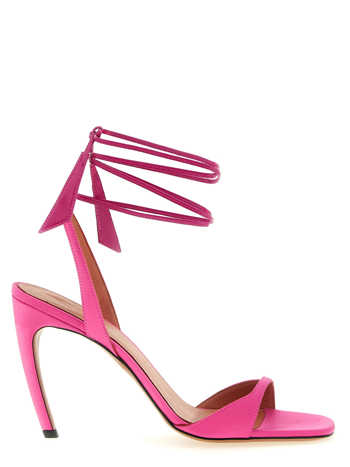 Sandales The Attico en cuir fuchsia à talon aiguille