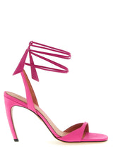 Sandales The Attico en cuir fuchsia à talon aiguille