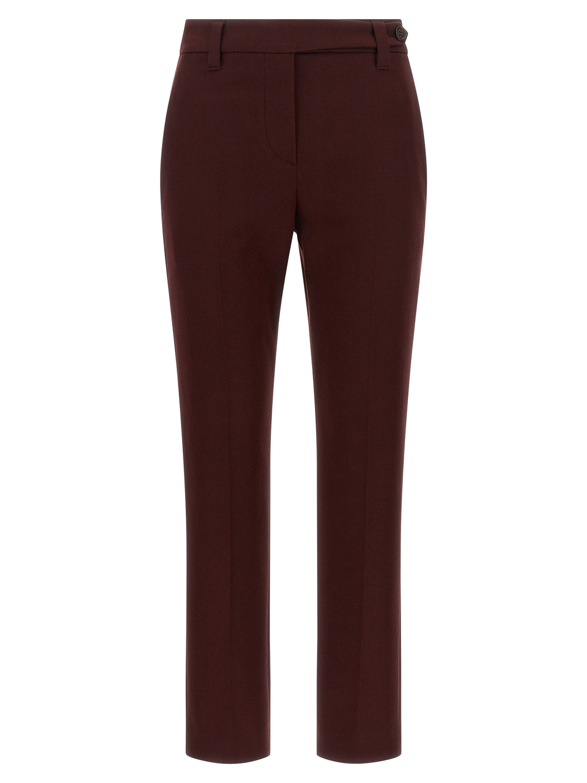 Brunello Cucinelli Pantalon décontracté en coton bordeaux