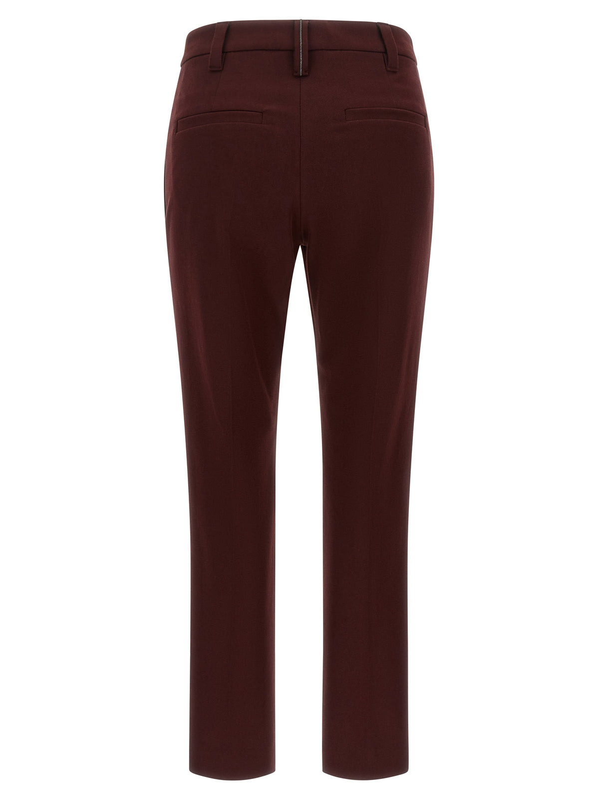 Brunello Cucinelli Pantalon décontracté en coton bordeaux