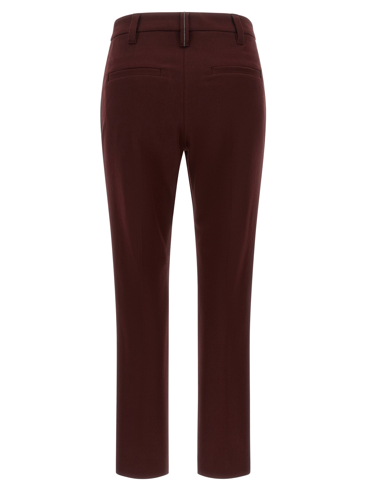 Brunello Cucinelli Bordeaux Cotton Casual Pants