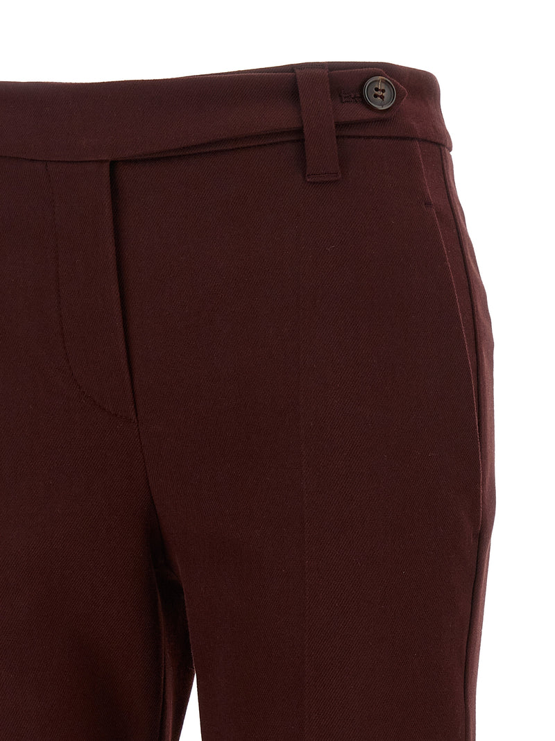 Brunello Cucinelli Pantalon décontracté en coton bordeaux
