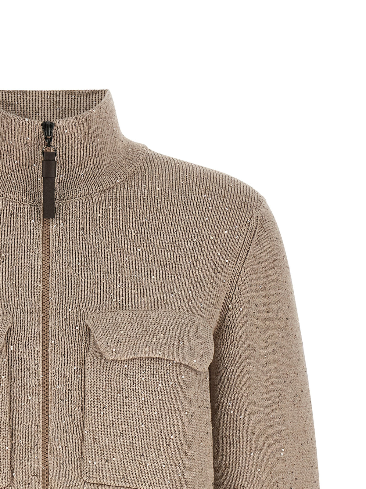 Brunello Cucinelli Cardigan en coton beige