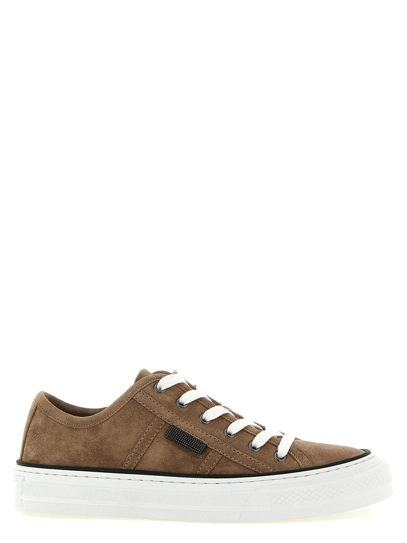 Baskets basses Brunello Cucinelli en cuir marron