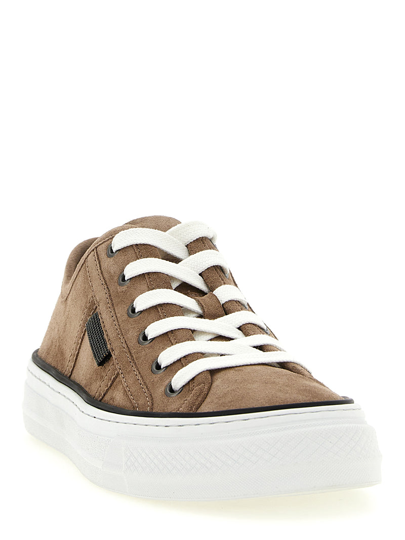 Baskets basses Brunello Cucinelli en cuir marron
