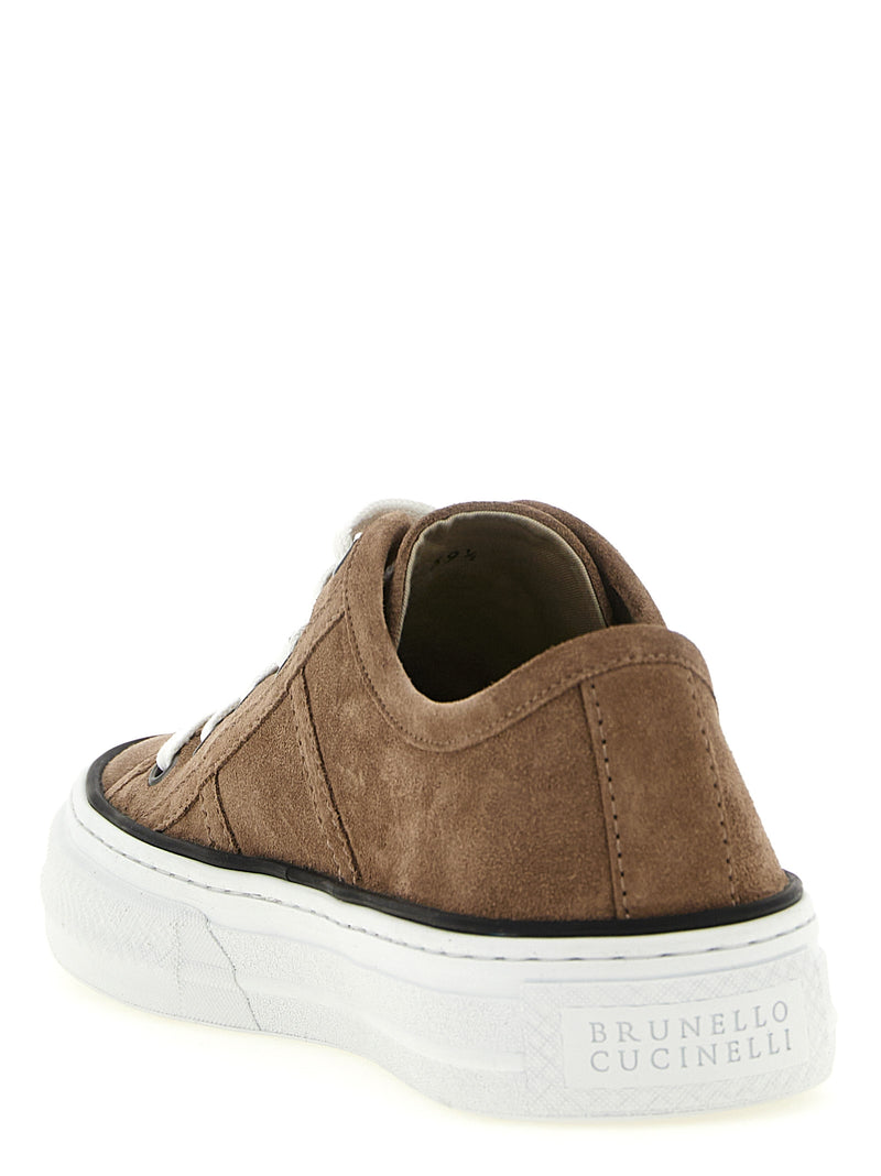 Baskets basses Brunello Cucinelli en cuir marron