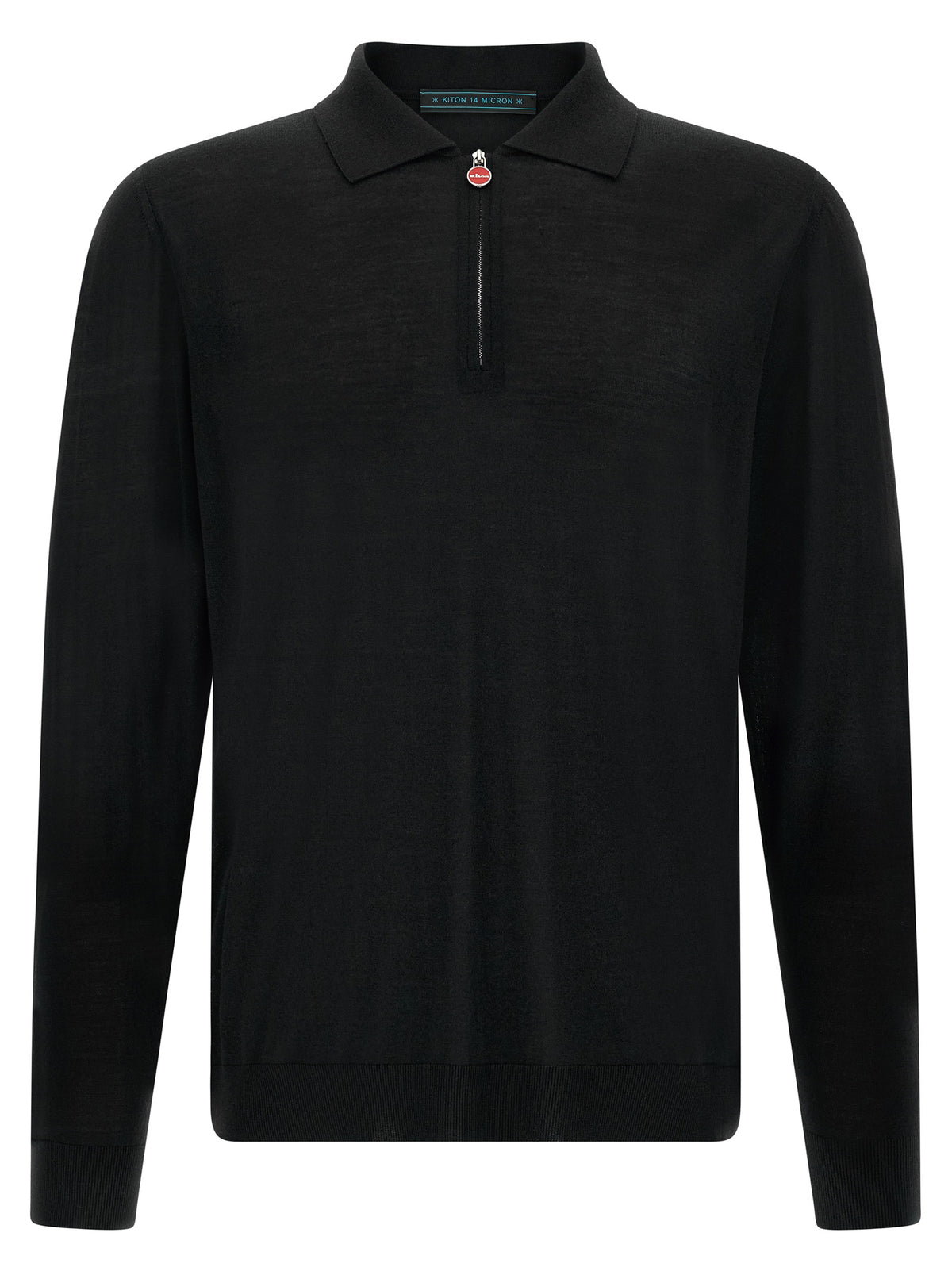 Kiton Black Wool Polo Shirt