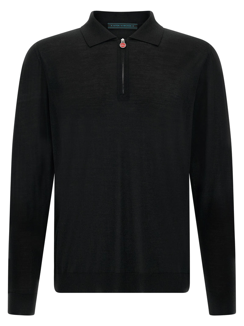 Polo Kiton en laine noire