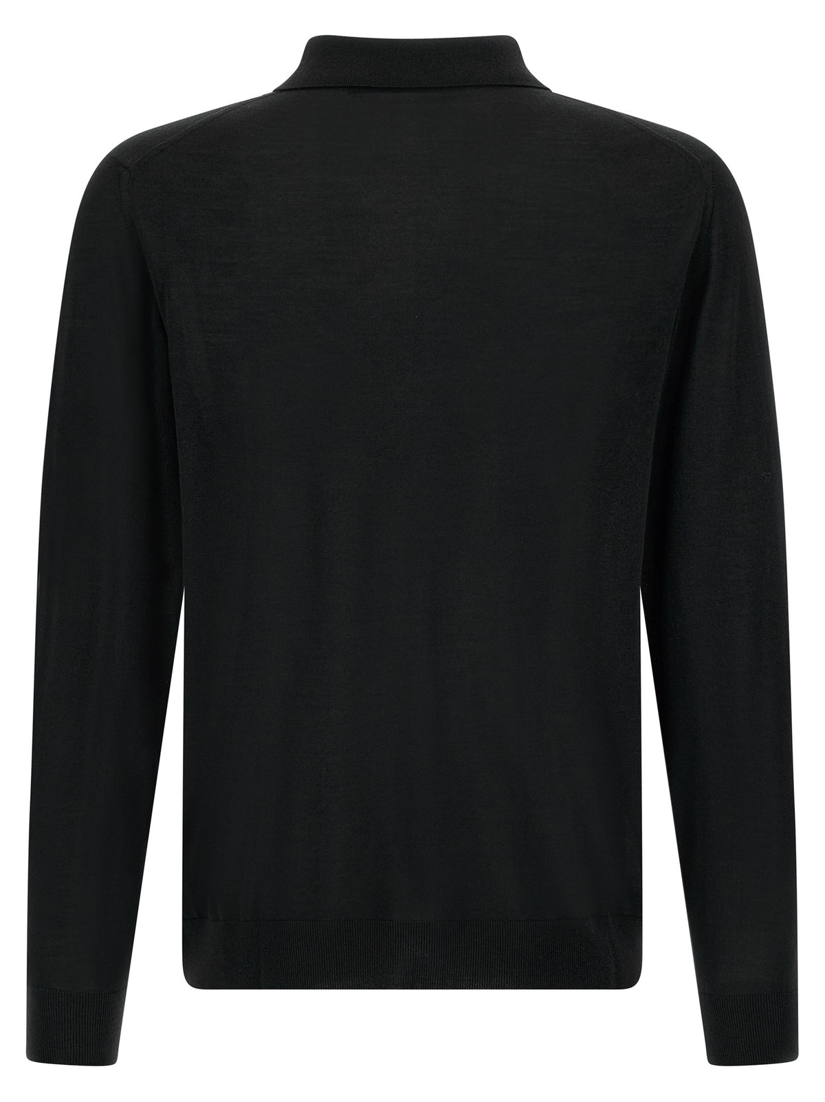 Kiton Black Wool Polo Shirt