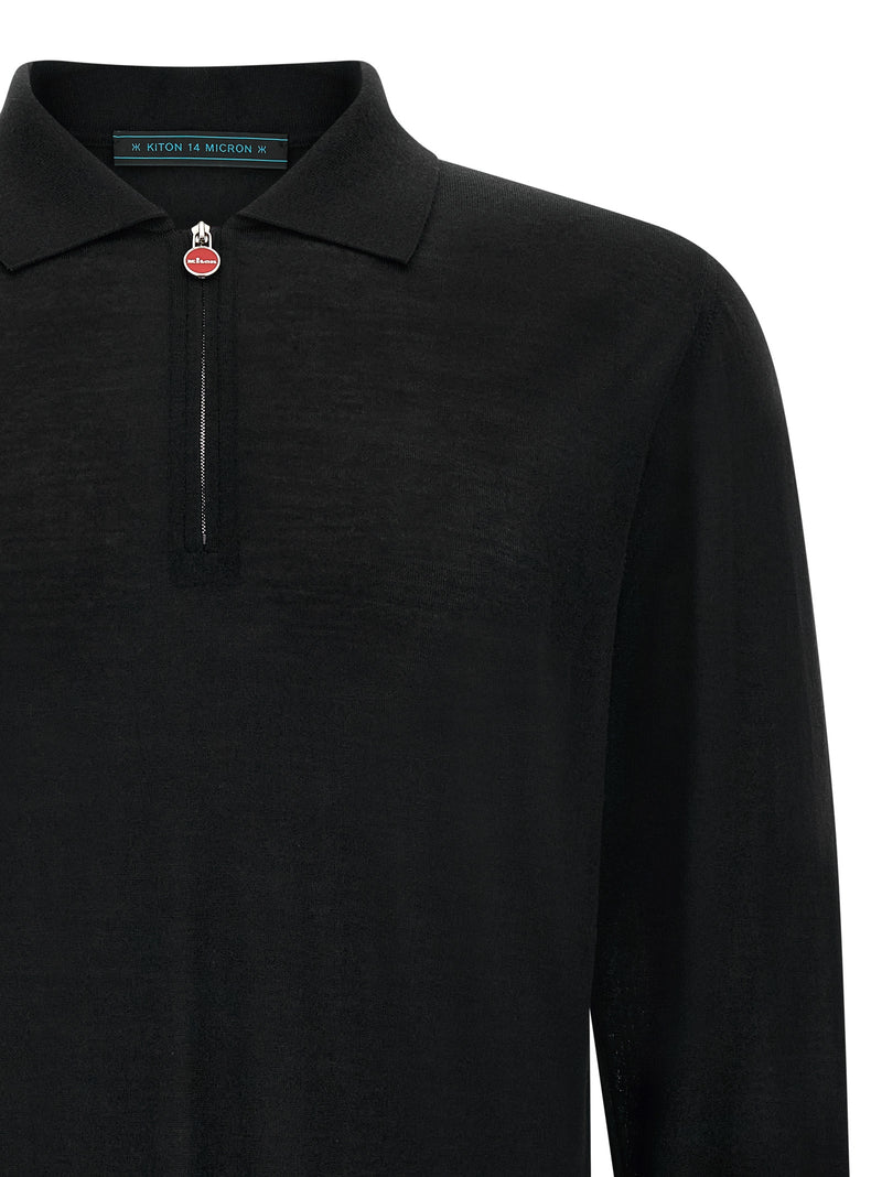 Polo Kiton en laine noire
