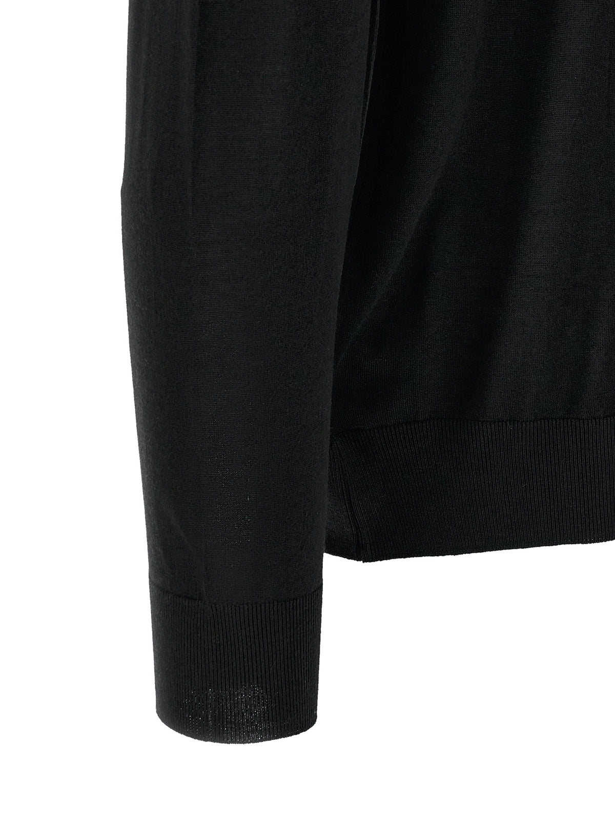 Kiton Black Wool Polo Shirt