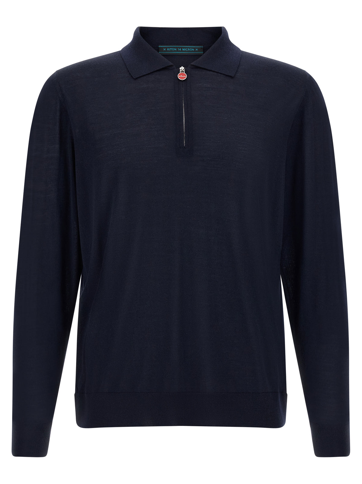 Kiton Blue Wool Polo Shirt