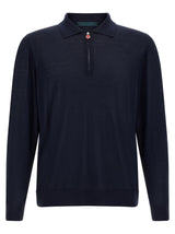 Kiton Blue Wool Polo Shirt
