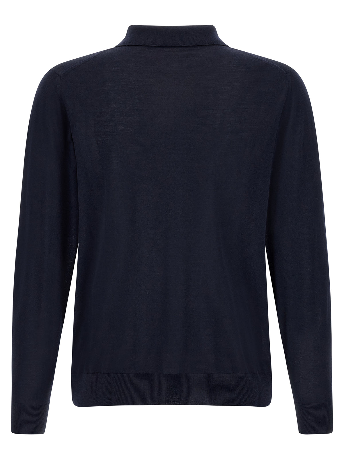 Kiton Blue Wool Polo Shirt