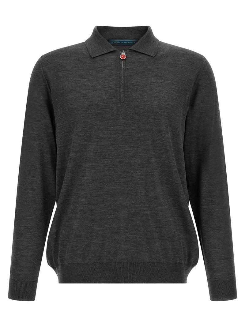 Polo en Laine Grise Kiton
