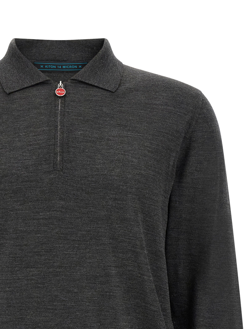 Polo en Laine Grise Kiton