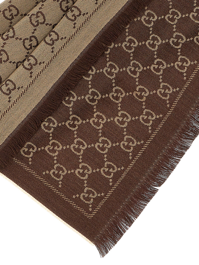 Gucci Brown Wool Scarf - Timeless Elegance